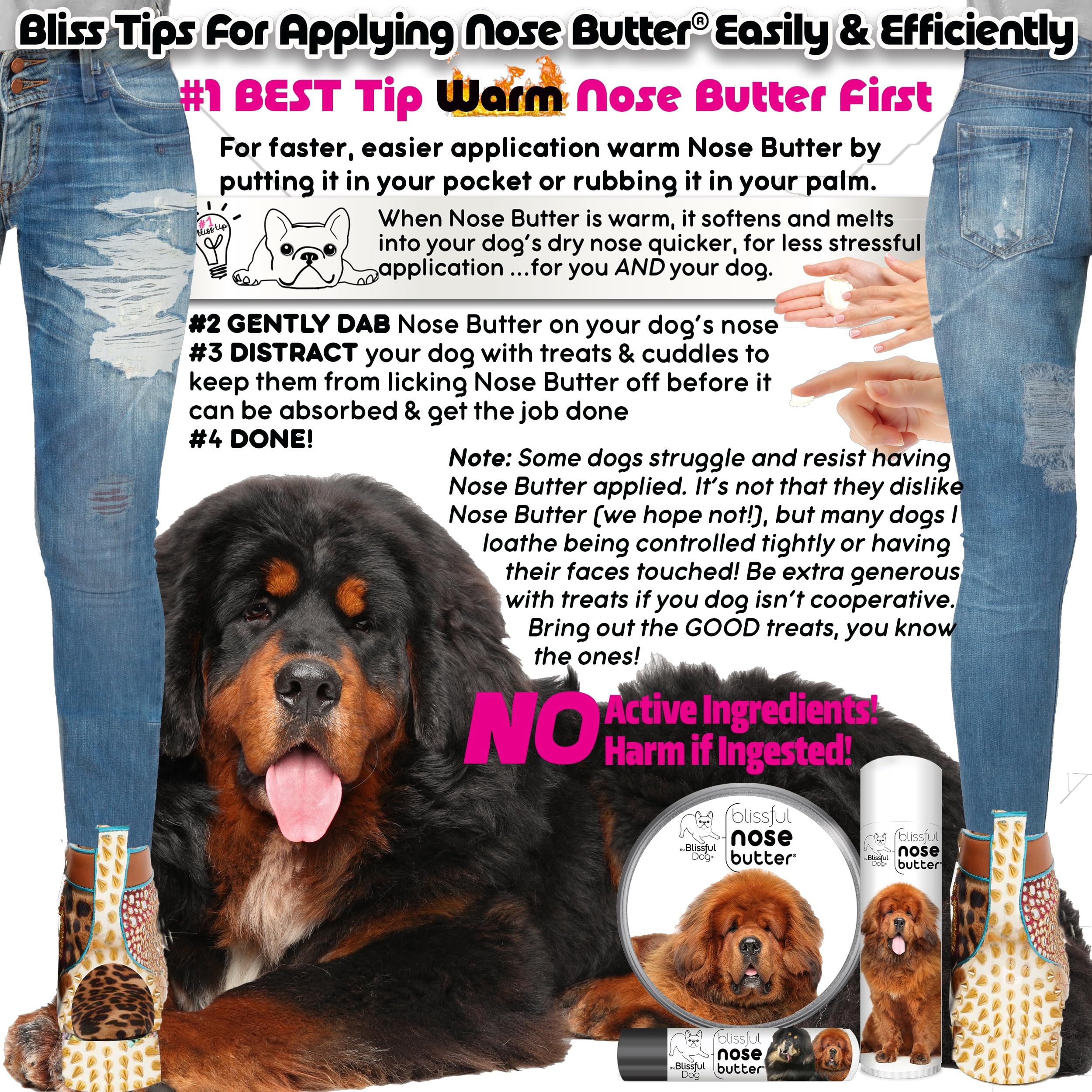 The Blissful Dog Tibetan Mastiff Unscented Nose Butter - Dog Nose Butter, 1 Ounce